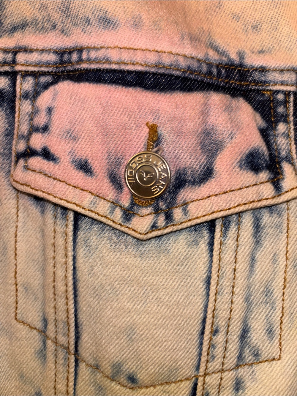 Vigoss Pink and Blue Tie-Dye Cropped Denim Jacket Med EUC - Picture 3 of 9